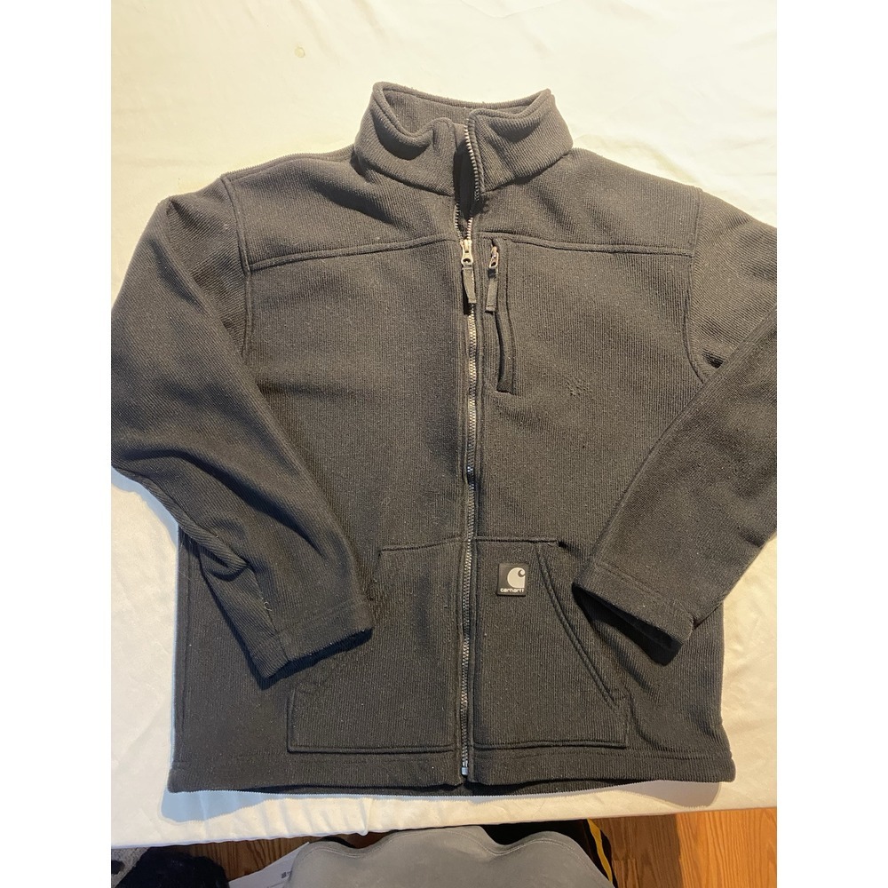Carhartt Men's Water-Resistant Fleece Jacket J173 Black Size Medium Full Zip